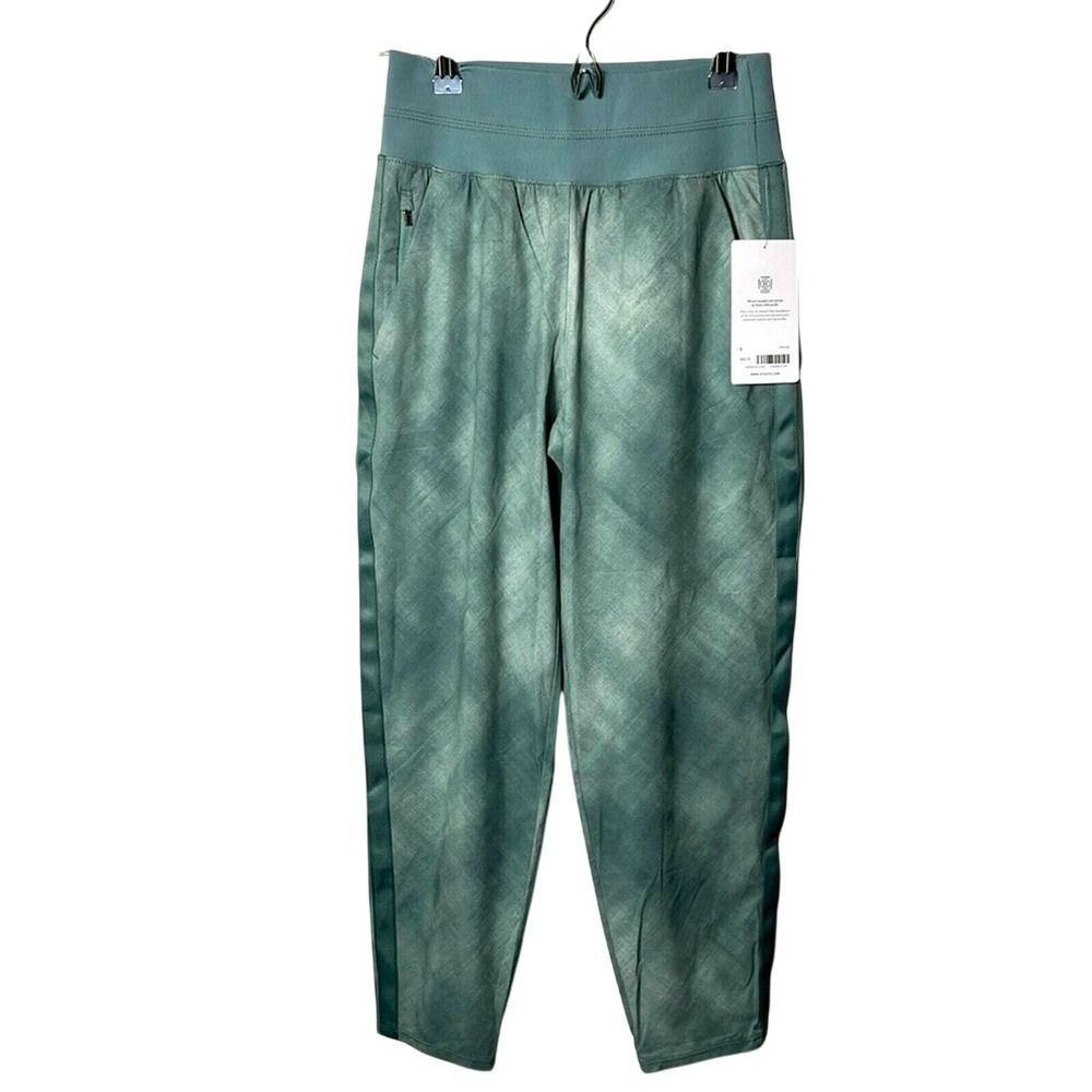 Athleta women's Nolita Slim‎ Tapered Printed Crop Pant 982565 Green Grey Print 0